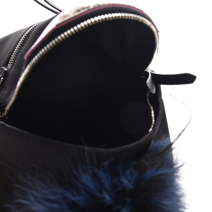 Fendi Nylon Vitello Fox Goat Fur Monster Eyes Mini Backpack Black Multicolor Sky 5 of 7