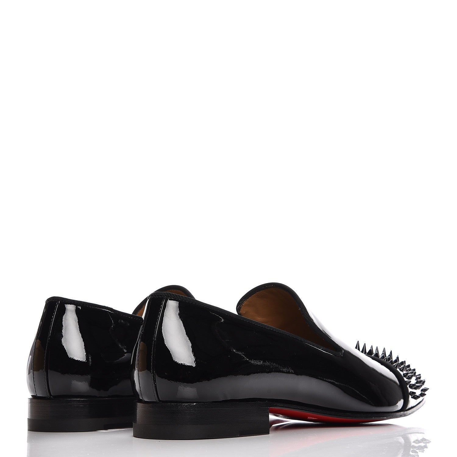 Christian Louboutin Mens Patent Spikes Dynodent Flat Loafers 42 Black 3 of 10