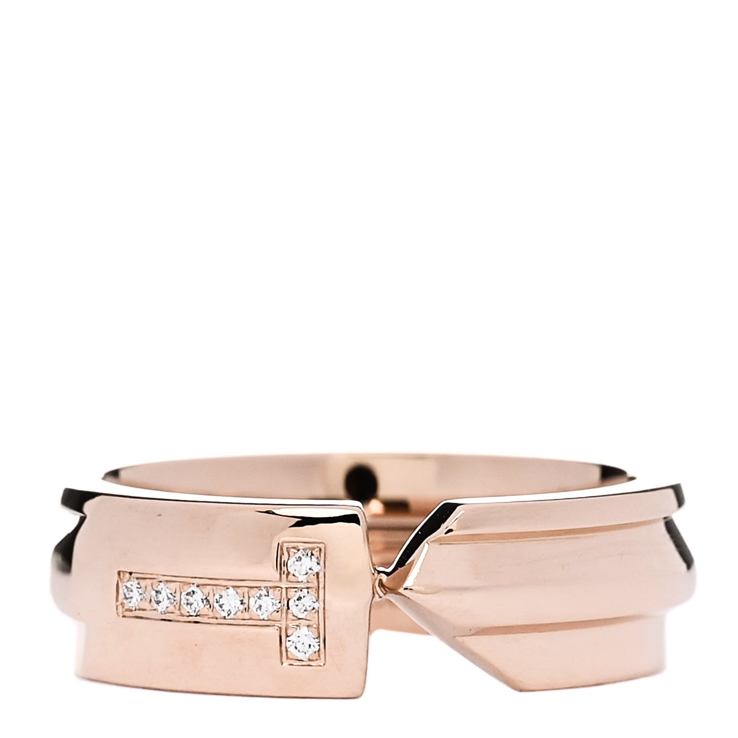 Tiffany 18K Rose Gold Diamond Modern Keys Ring 48 4.5 1 of 4