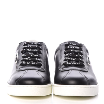 Chanel Calfskin CC Womens Sneakers 38.5 Black 3 of 9