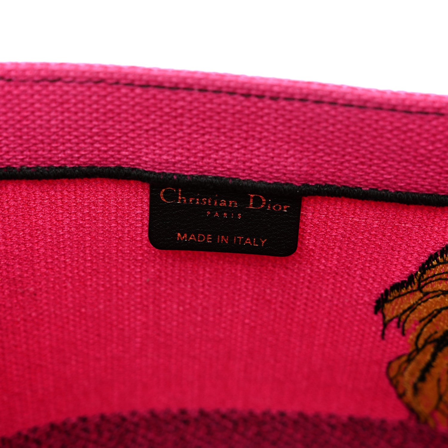 Christian Dior Canvas Embroidered Large Zoom Pop Toile de Jouy Book Tote Fuchsia Multicolor 7 of 11