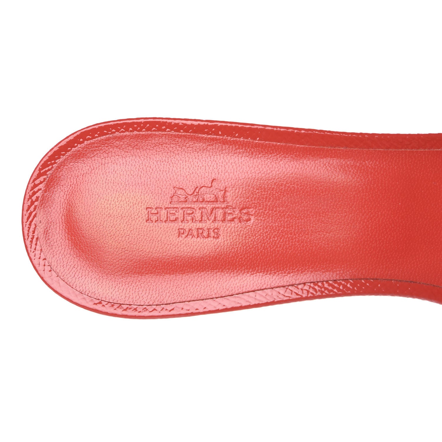 Hermes Patent Epsom Perforated Oasis Sandals 39 Pavot 5 of 8