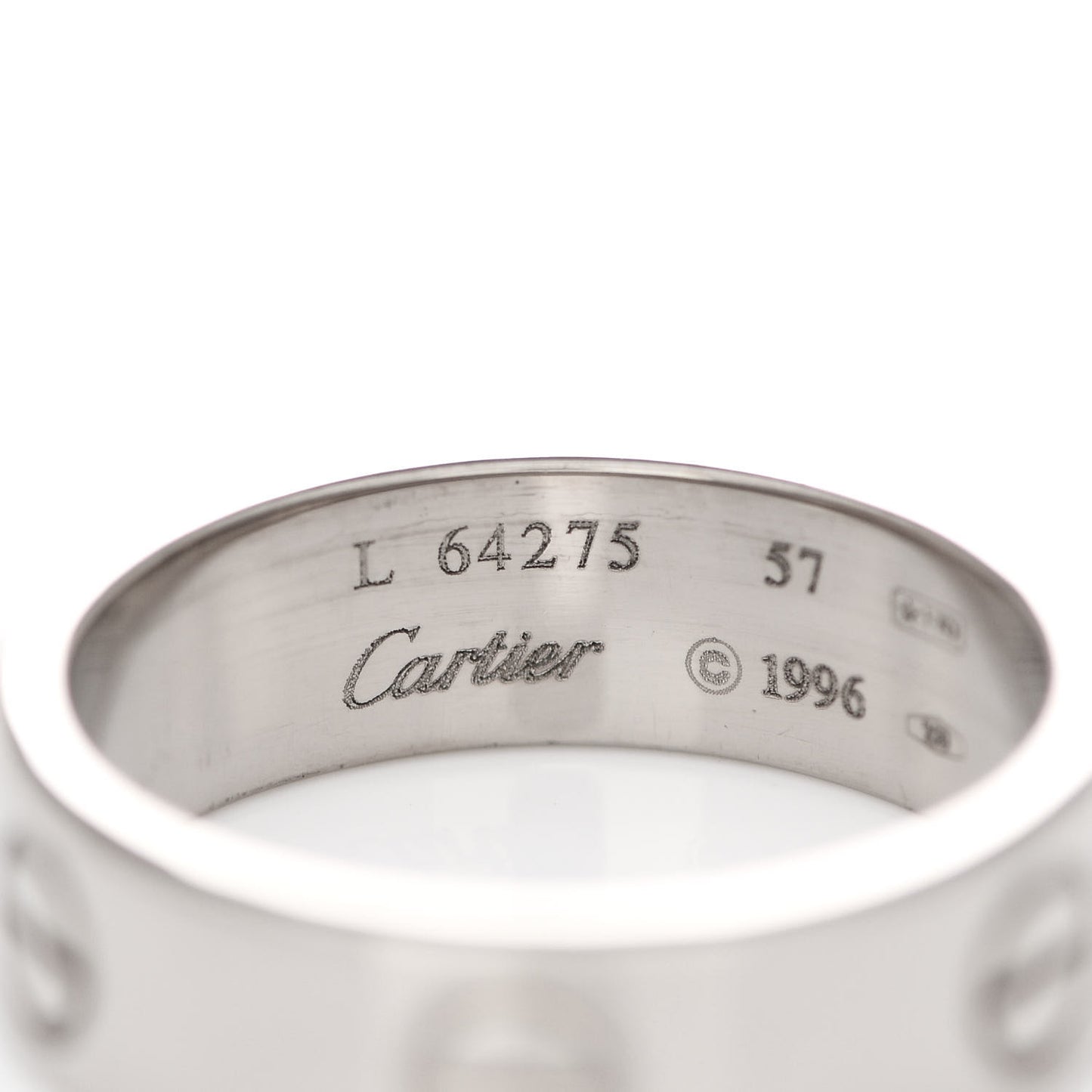 18K White Gold 6mm LOVE Ring 57 8