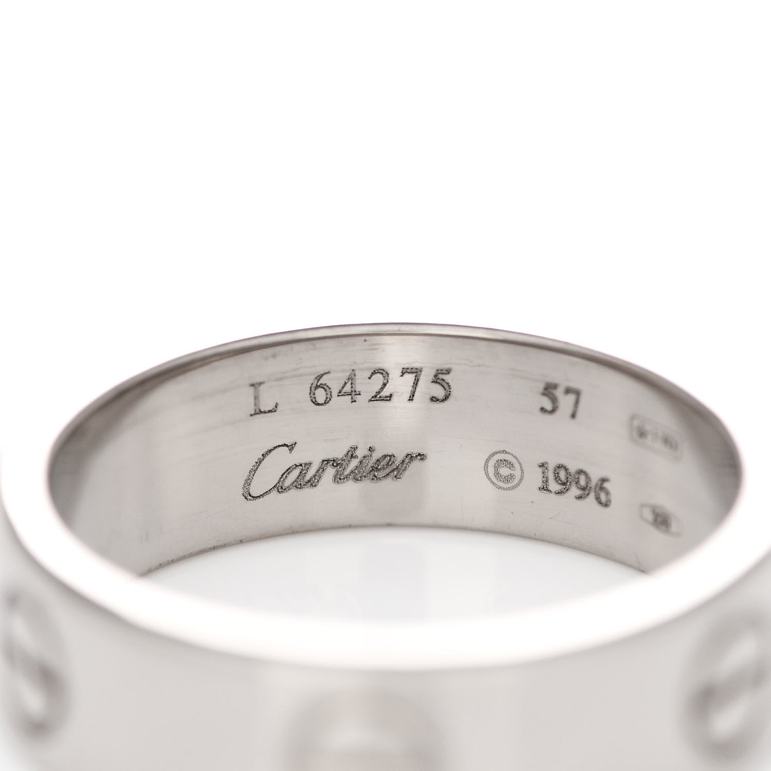 Cartier 18K White Gold 6mm LOVE Ring 57 8 4 of 5