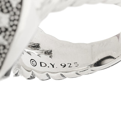 David Yurman Sterling Silver Diamond Mother of Pearl Quartz 14mm Midnight Melange Ring 59 8.75 5 of 5