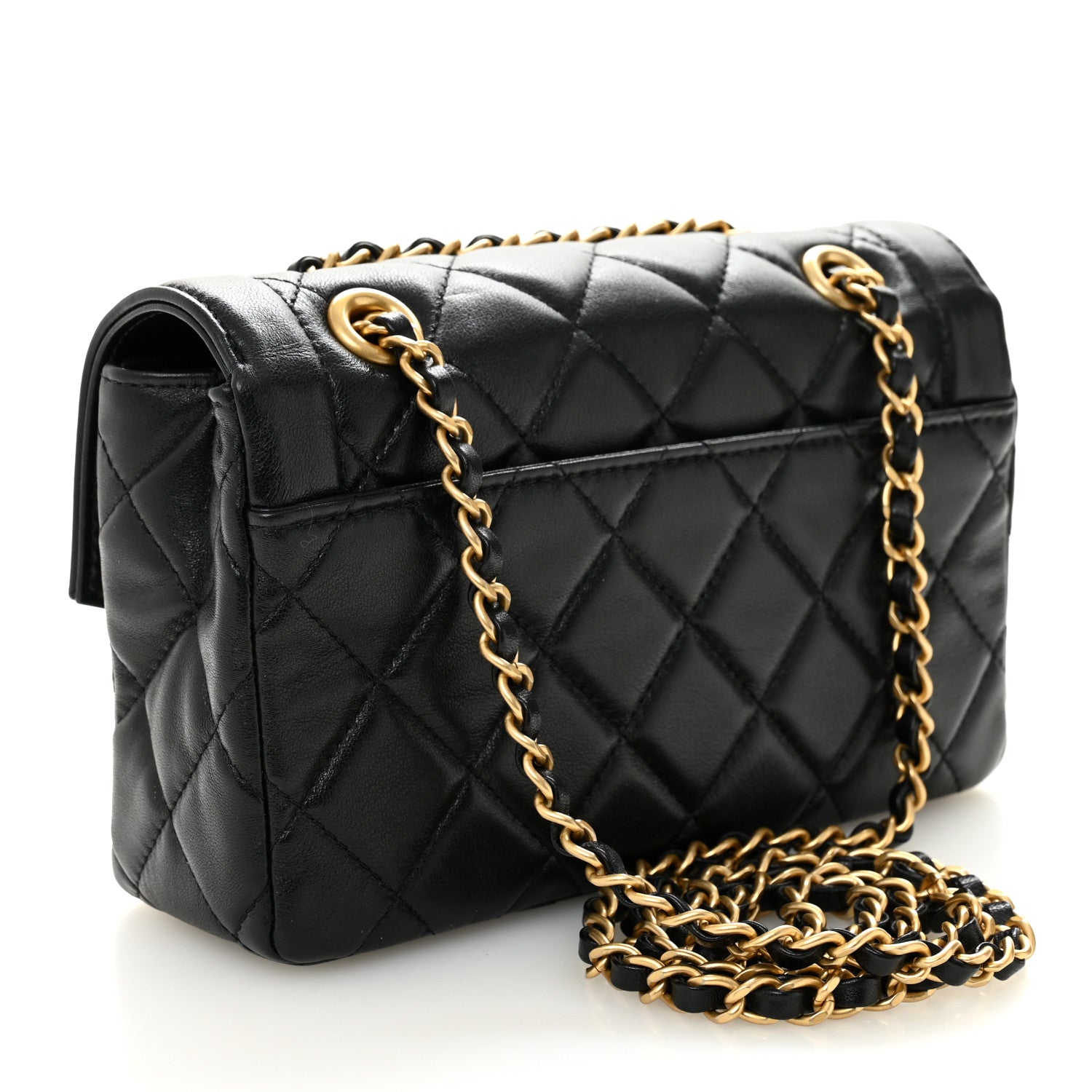 Chanel Shiny Lambskin Quilted Mini Flap Black 1866670 – FASHIONPHILE