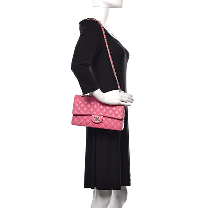 Chanel Caviar Quilted Medium Double Flap Pink 2 of 11