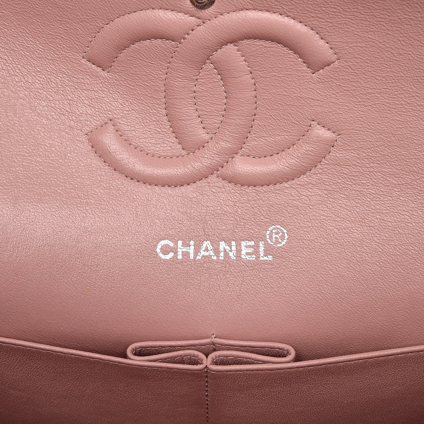 Lambskin Quilted Medium Double Flap Light Pink