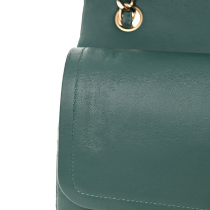 Chanel Lambskin Quilted Jumbo Double Flap Green 13 of 18