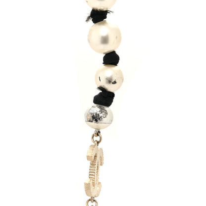 Chanel Pearl Grosgrain CC Long Necklace Gold 6 of 7