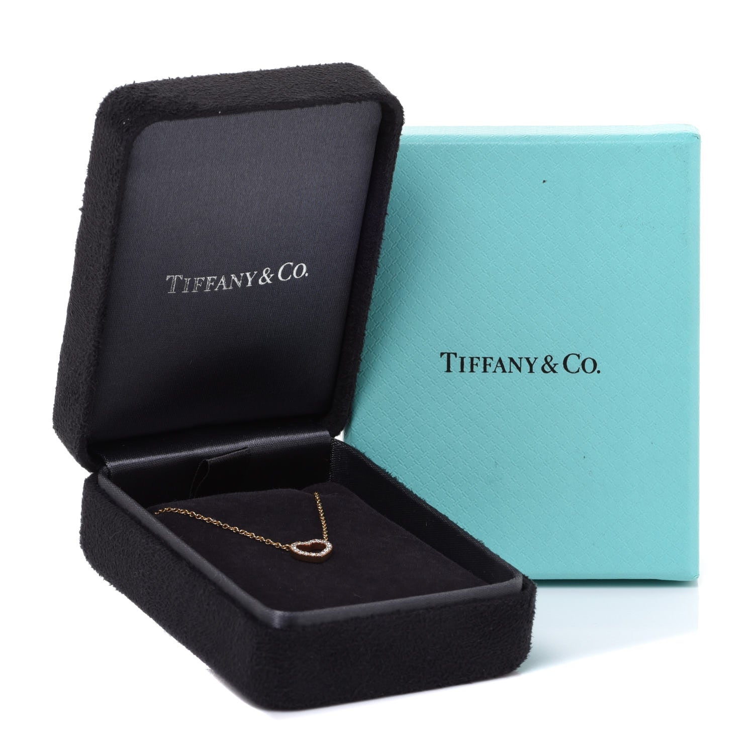 Tiffany 18K Rose Gold Diamond Metro Heart Pendant Necklace 6 of 6