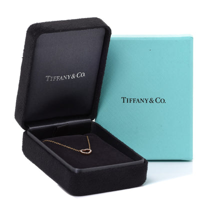 Tiffany 18K Rose Gold Diamond Metro Heart Pendant Necklace 6 of 6