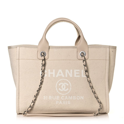 Chanel Mixed Fibers Small Deauville Tote White 2 of 13