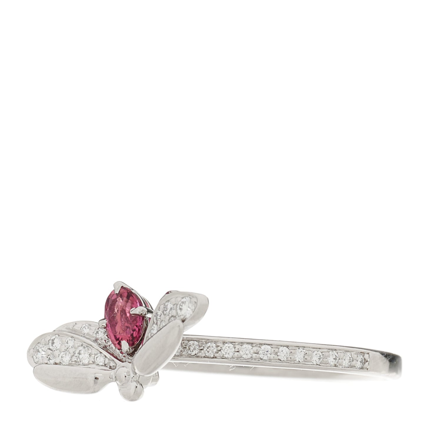 Platinum Diamond Rubellite Paper Flowers Firefly Ring 54 7