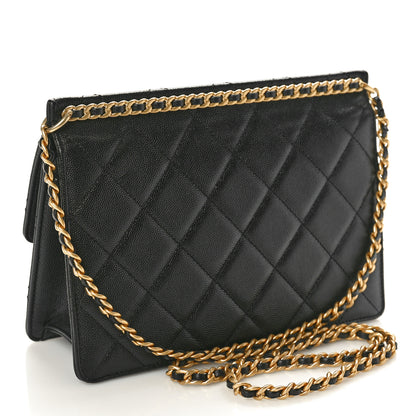 Chanel Caviar Quilted Chain Frame Flap Black 2 of 9