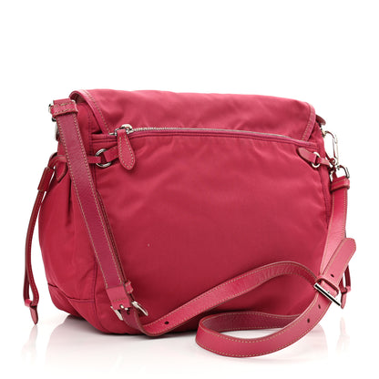 Prada Tessuto Nylon Saffiano Messenger Bag Ibisco 3 of 16