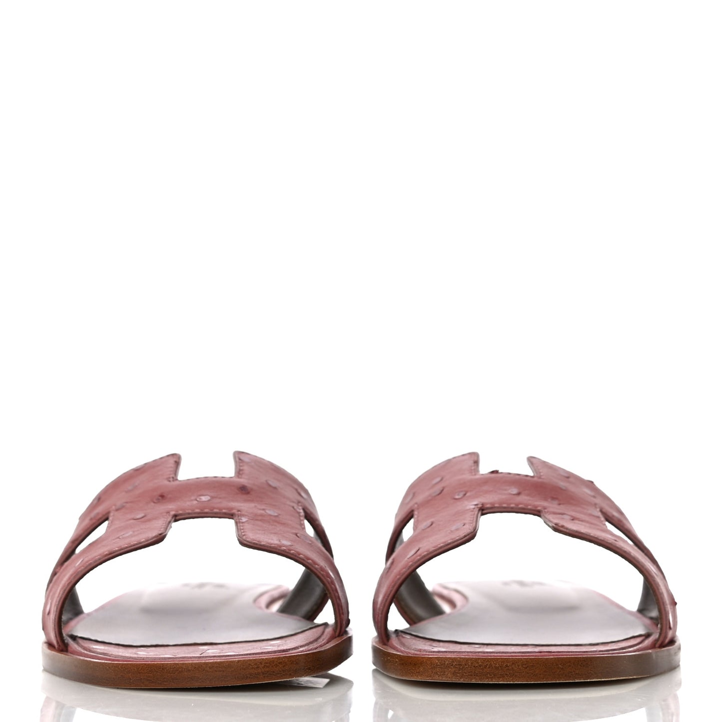 Ostrich Oran Sandals 37.5 Rouge Blush