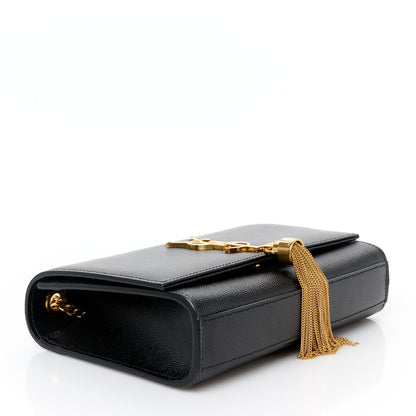 Saint Laurent Grain De Poudre Small Classic Monogram Kate Tassel Satchel Black 4 of 11