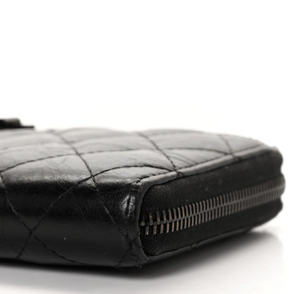 Chanel Aged Calfskin Quilted Reissue Large Gusset Zip Around Wallet So Black 9 of 10