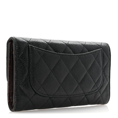 Chanel Caviar Quilted Long Flap Wallet Black 3 of 8