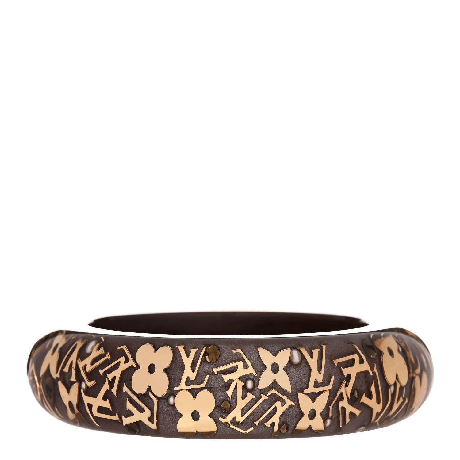 Louis Vuitton Resin Swarovski Medium Inclusion Bracelet GM Praline 1 of 5