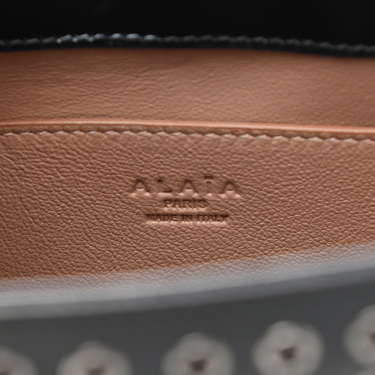 Alaia Calfskin Grommet Studded Clutch Black 6 of 9