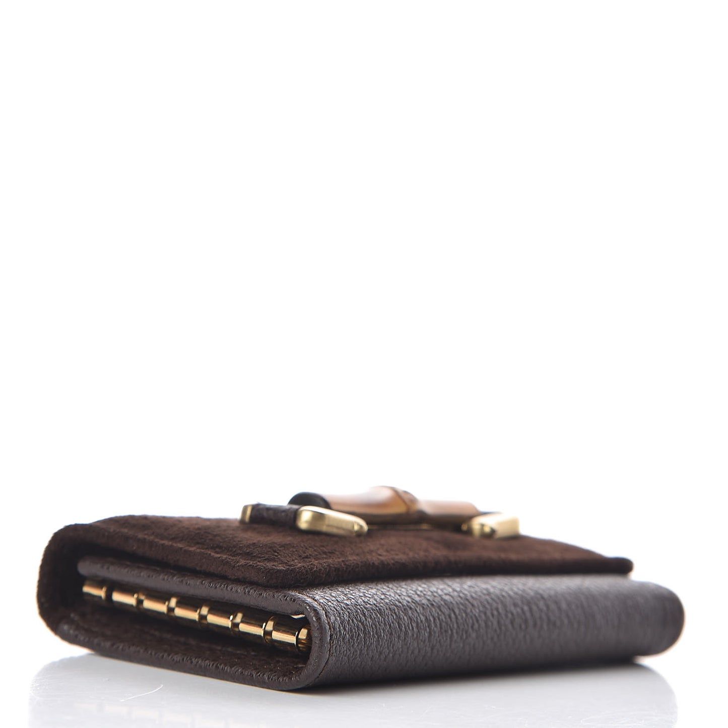 Suede Bamboo 6 Key Holder Case Dark Brown
