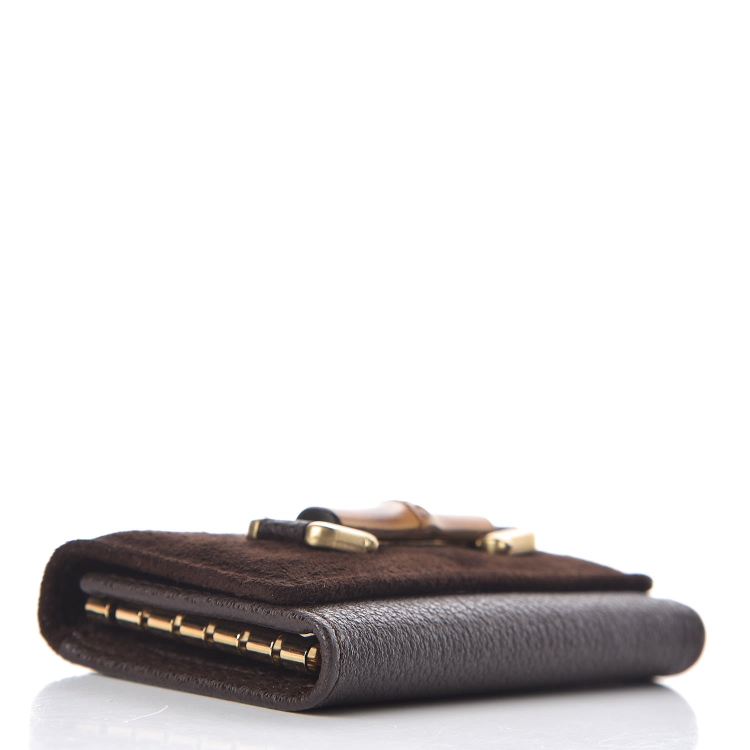 Gucci Suede Bamboo 6 Key Holder Case Dark Brown 4 of 7