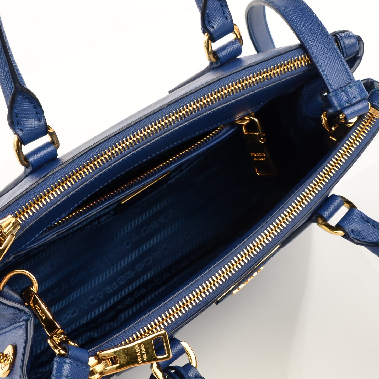 Saffiano Mini Galleria Double Zip Tote Bleuette