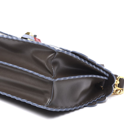 Fendi Vitello Liberty Scalloped Studded Kan I Shoulder Bag Carbone 6 of 11