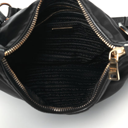 Prada Tessuto Nylon Saffiano Hobo Baltico 3 of 12