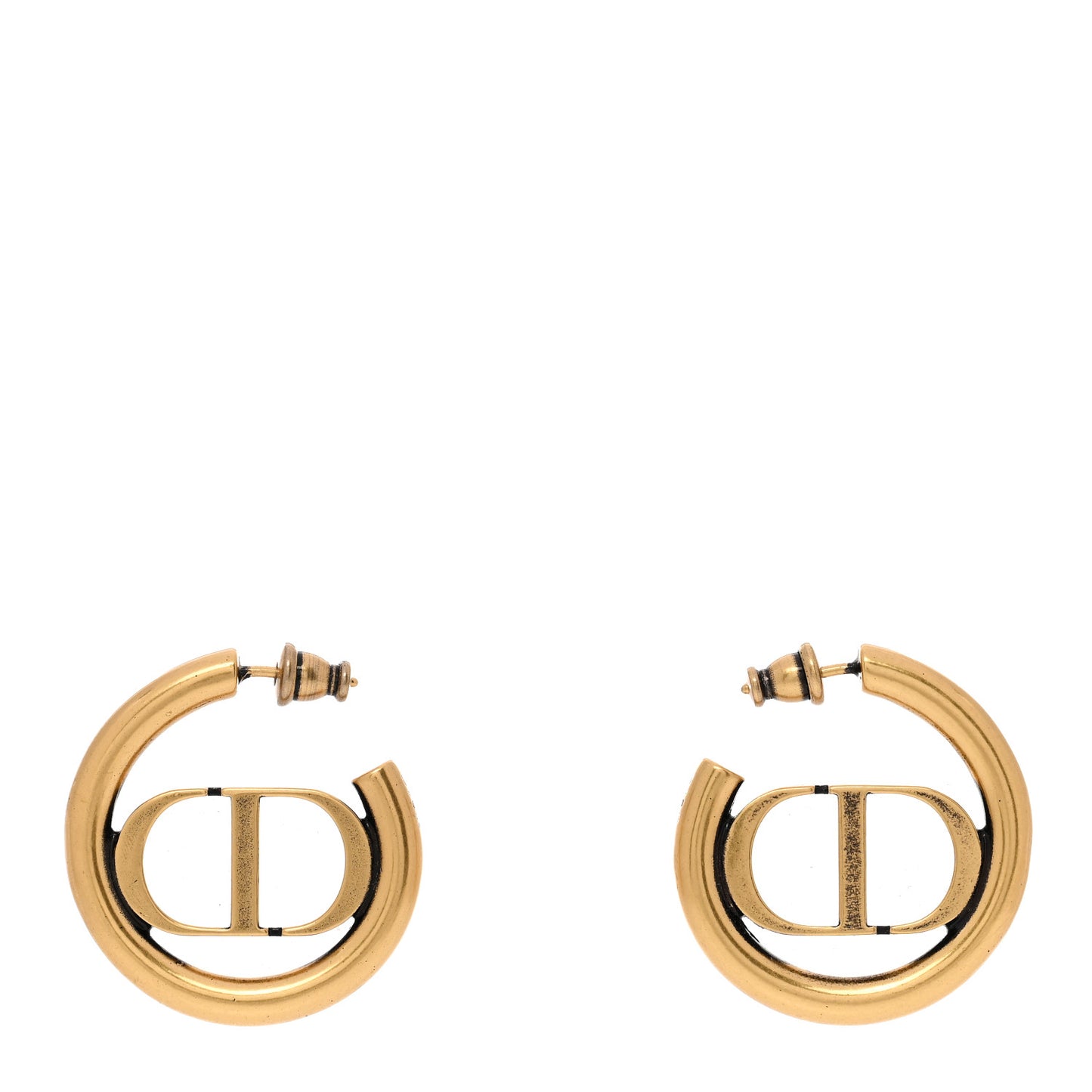 Metal 30 Montaigne Hoop Earrings Aged Gold
