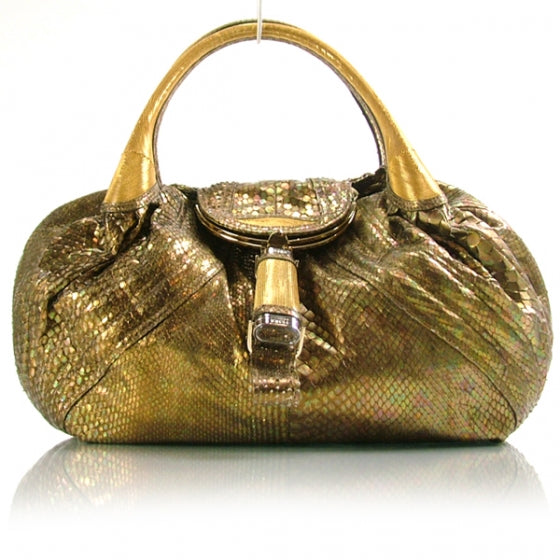 Metallic Python Chain Spy Gold