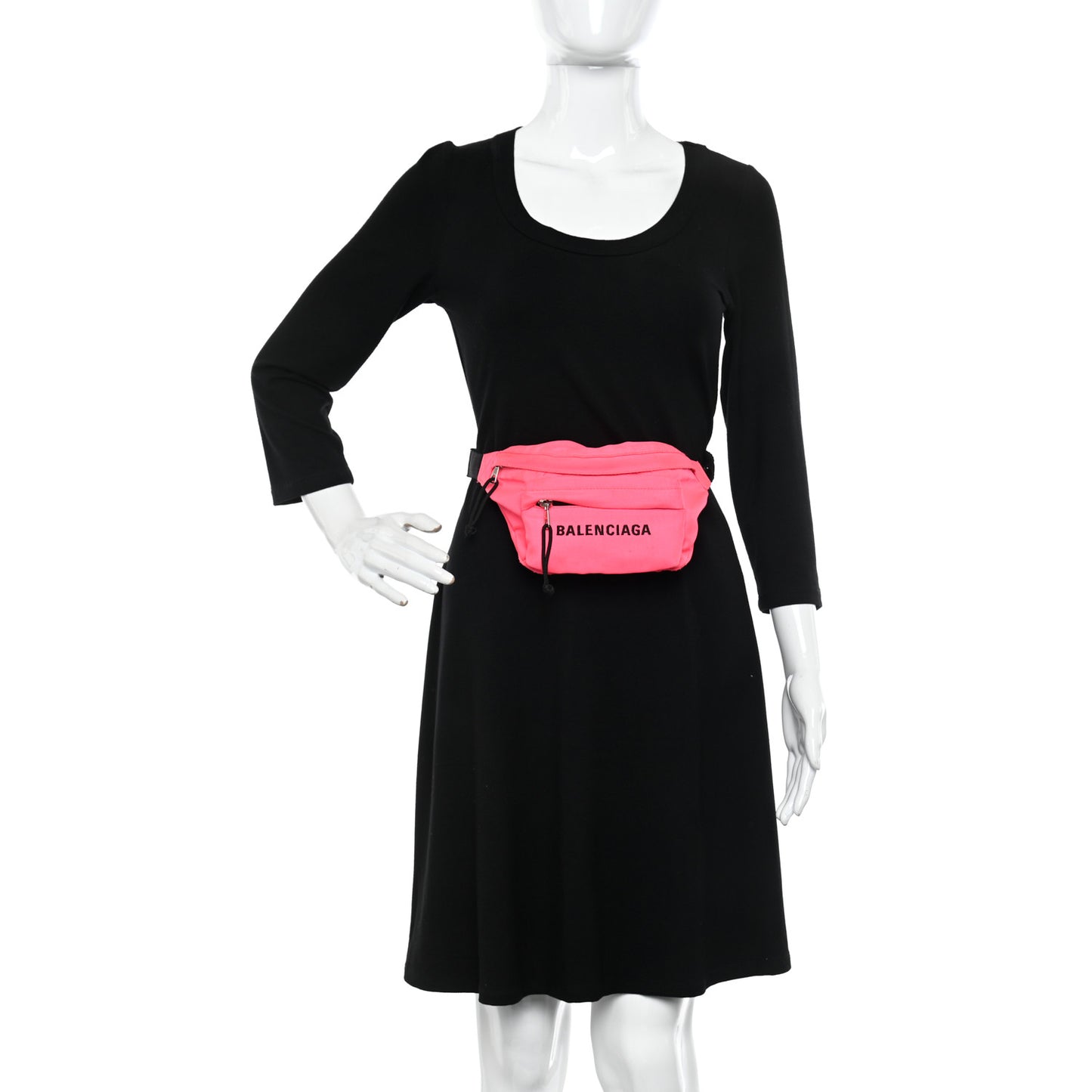 Textured Sport Nylon Logo Wheel Belt Bag Acid Pink