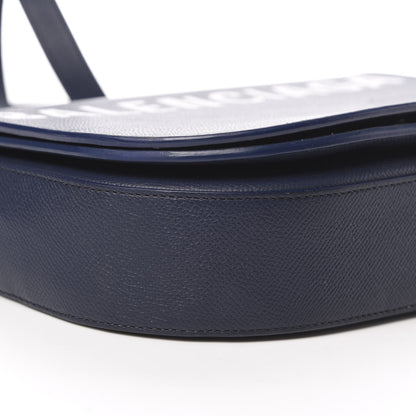 Balenciaga Grained Calfskin Logo Print S Ville Day Bag Bleu Canopee 9 of 16