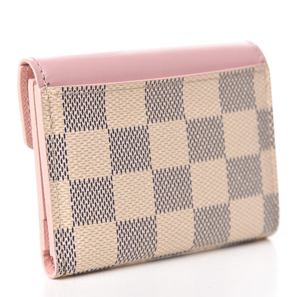 Louis Vuitton Damier Azur Zoe Wallet Rose Ballerine 3 of 8