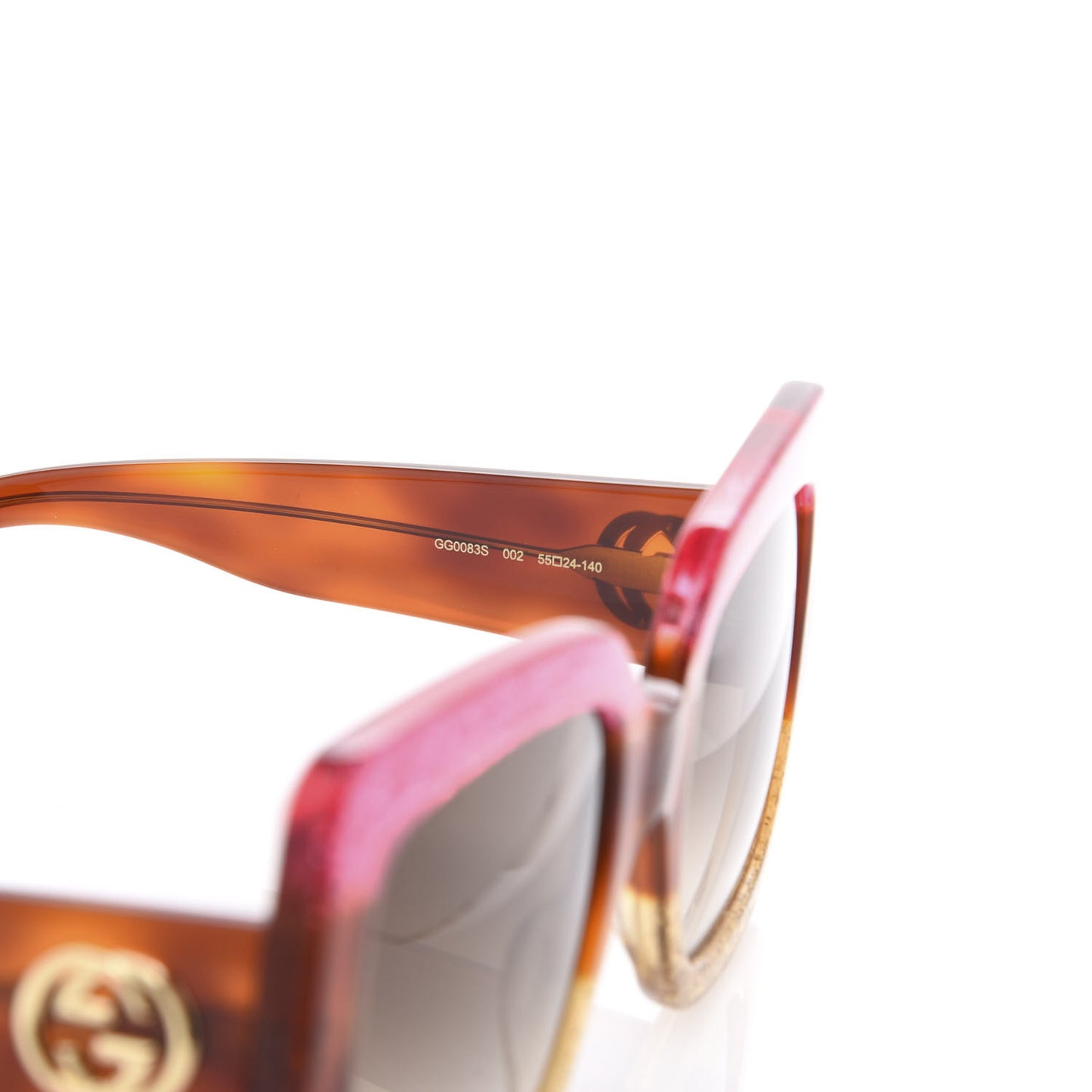 Square Frame GG0083S Sunglasses Glitter Pink Multi