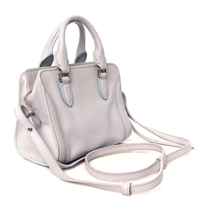 Alexander McQueen Pebbled Calfskin Mini Skull Padlock Zip Around Tote Lavender 3 of 11