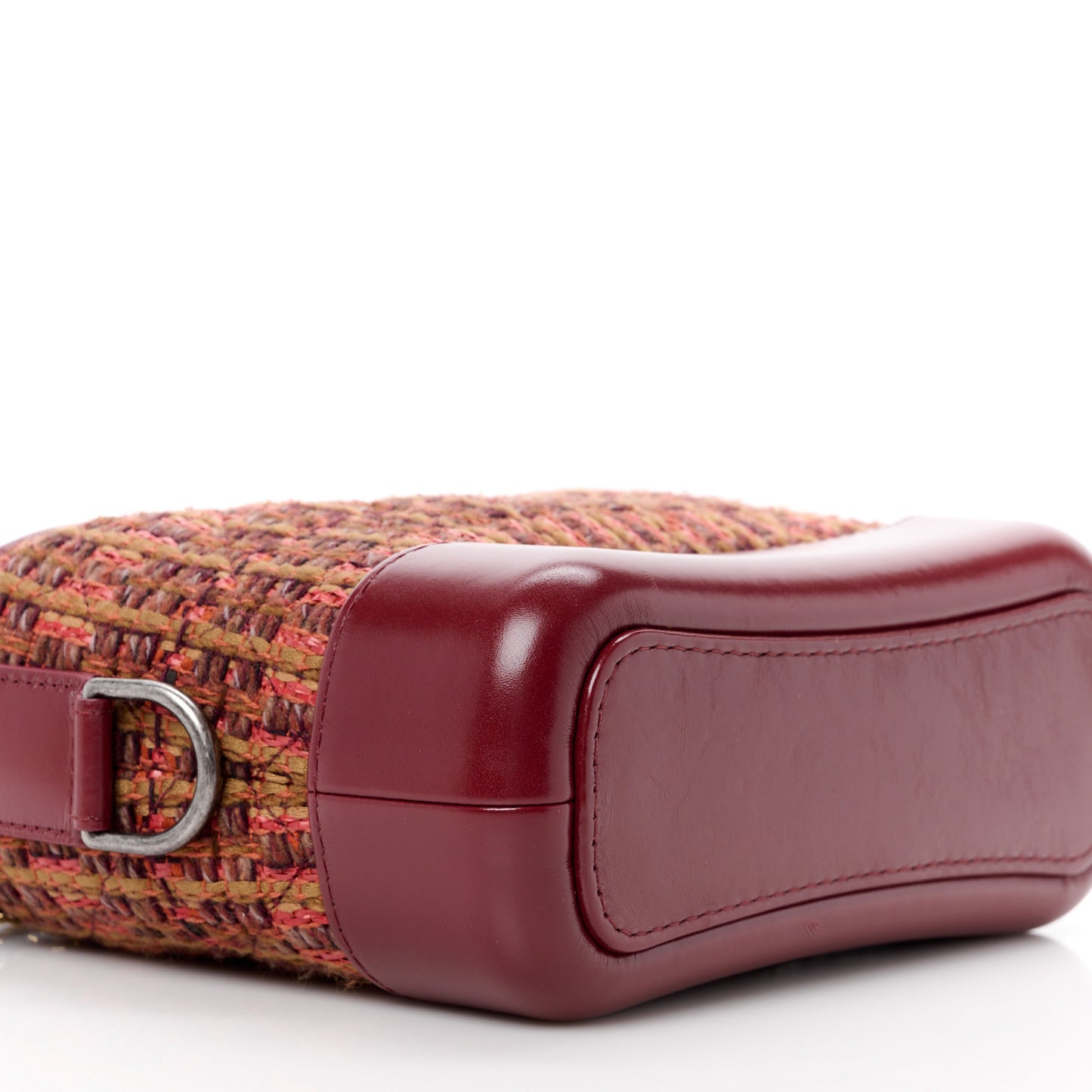 Tweed Calfskin Small Gabrielle Hobo Burgundy