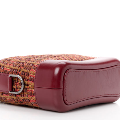 Chanel Tweed Calfskin Small Gabrielle Hobo Burgundy 10 of 12