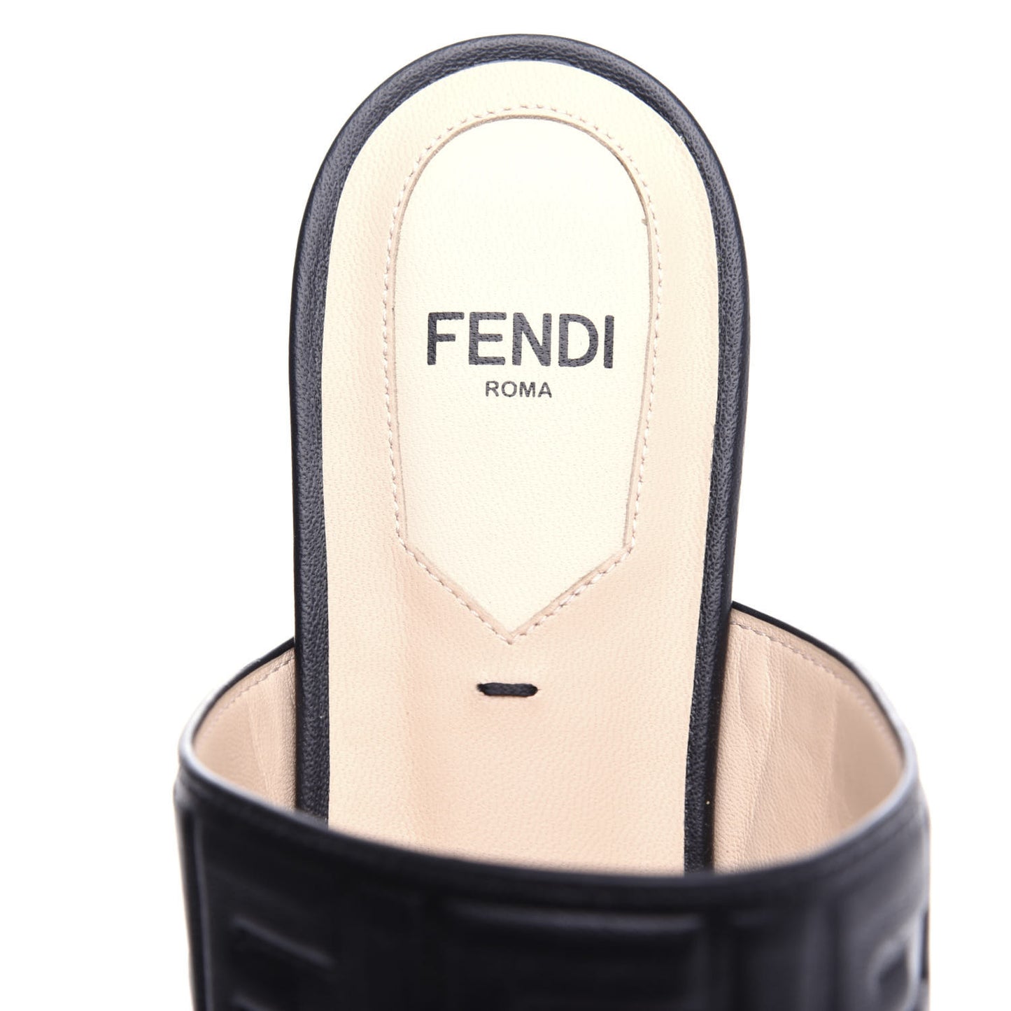 Vitello FF Embossed Flat Mules 36.5 Black