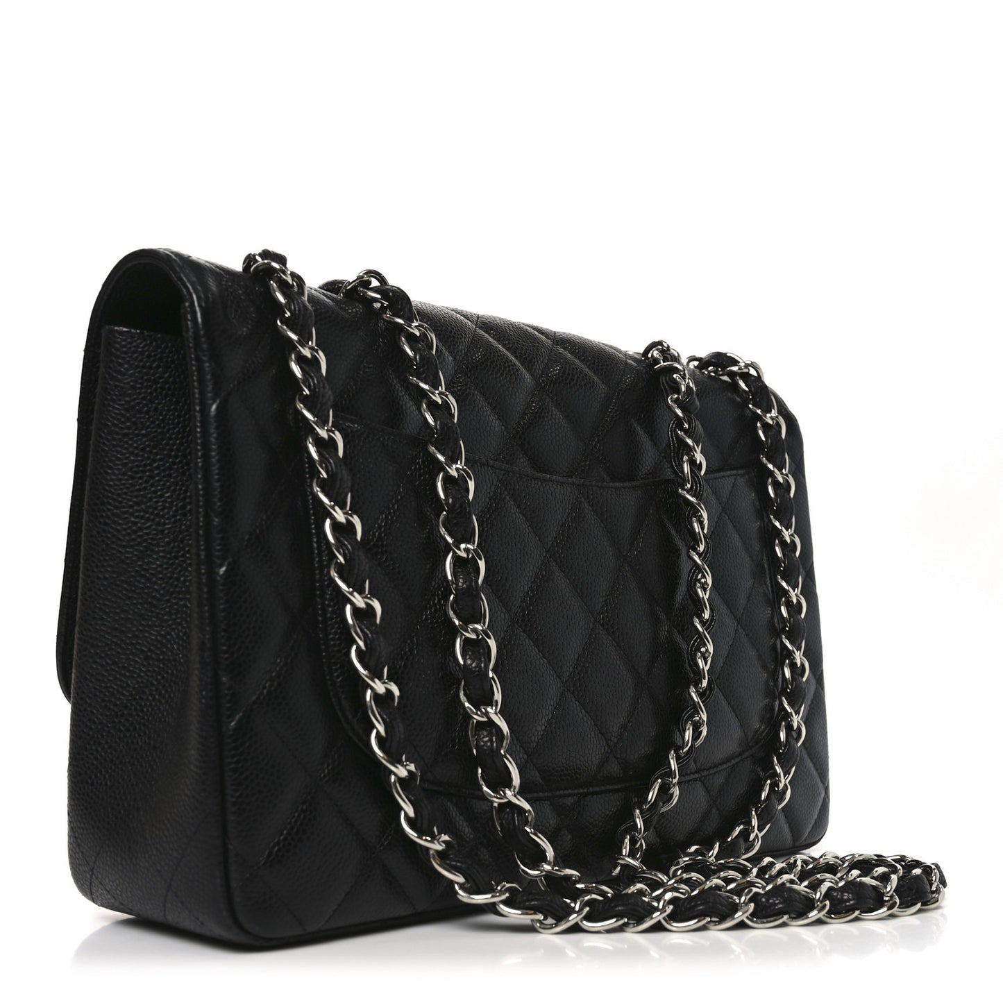 Caviar Quilted Jumbo Single Flap Black