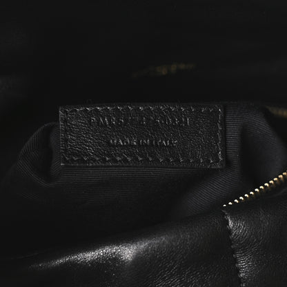 Saint Laurent Lambskin Quilted Medium Loulou Puffer Monogram Chain Satchel Black 7 of 11