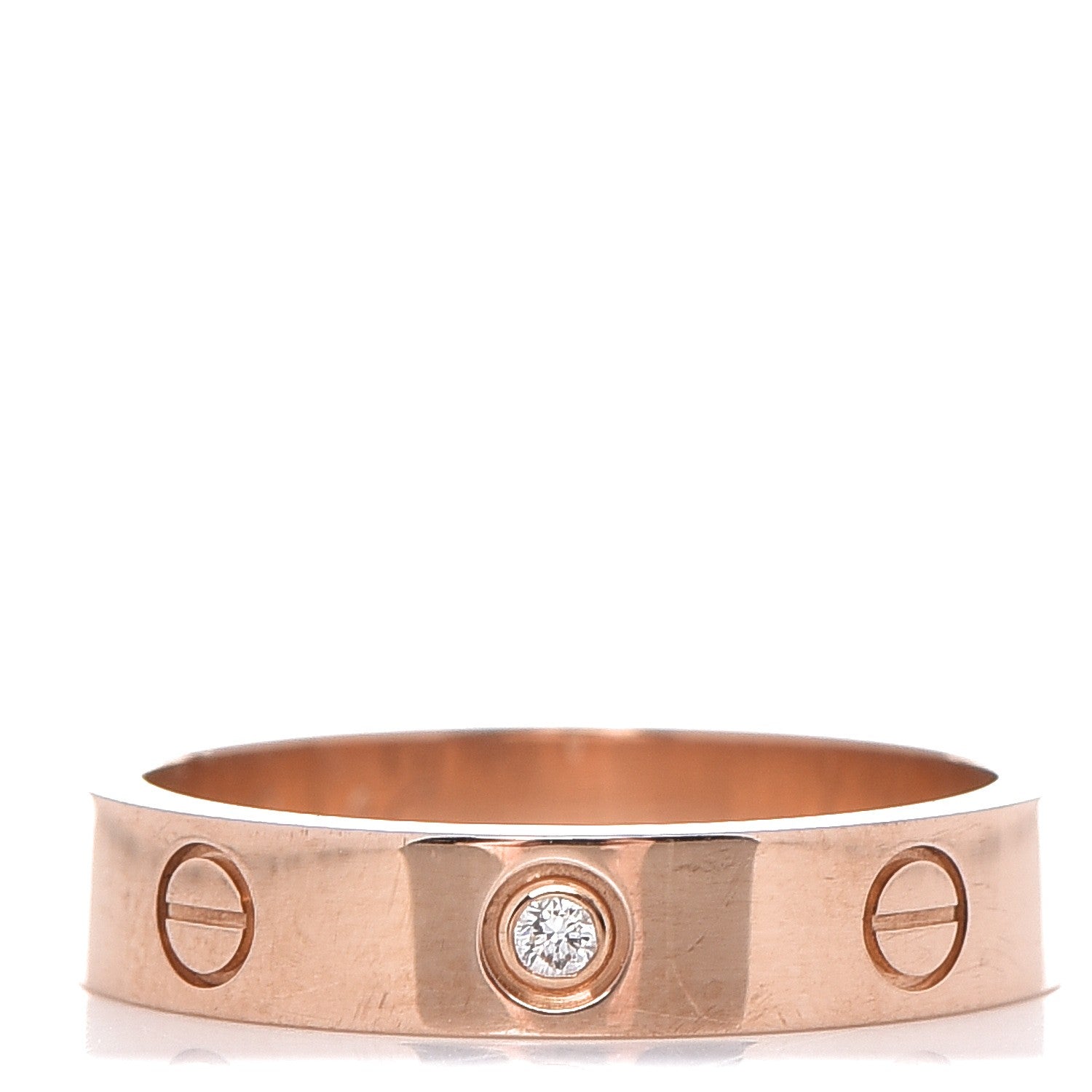 Cartier 18K Pink Gold Diamond 4mm LOVE Ring 54 6.75 1 of 5