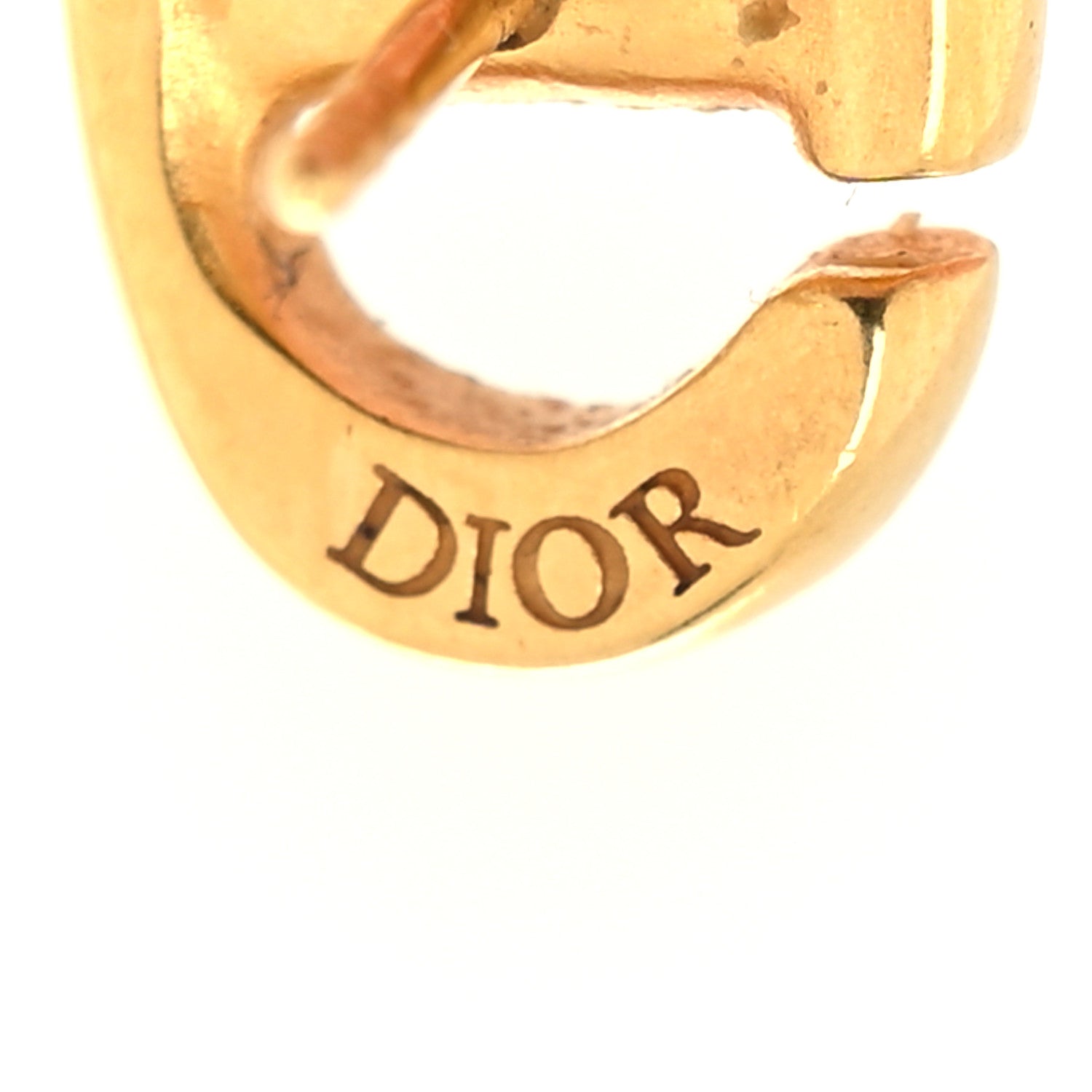Christian Dior Metal Petit CD Stud Earrings Gold 4 of 4