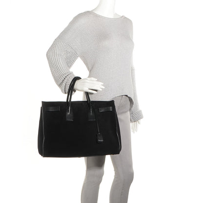 Saint Laurent Suede Large Sac de Jour Carryall Black 2 of 8