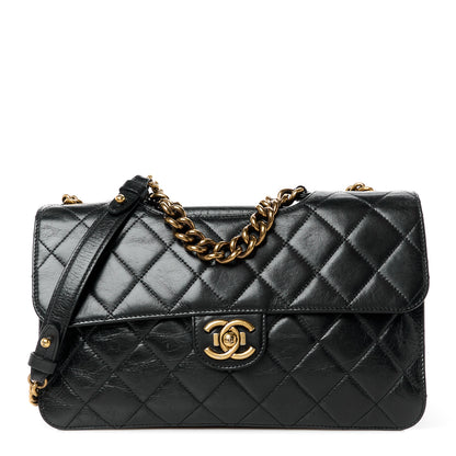 Chanel Glazed Calfskin Medium Perfect Edge Flap Black 1 of 12
