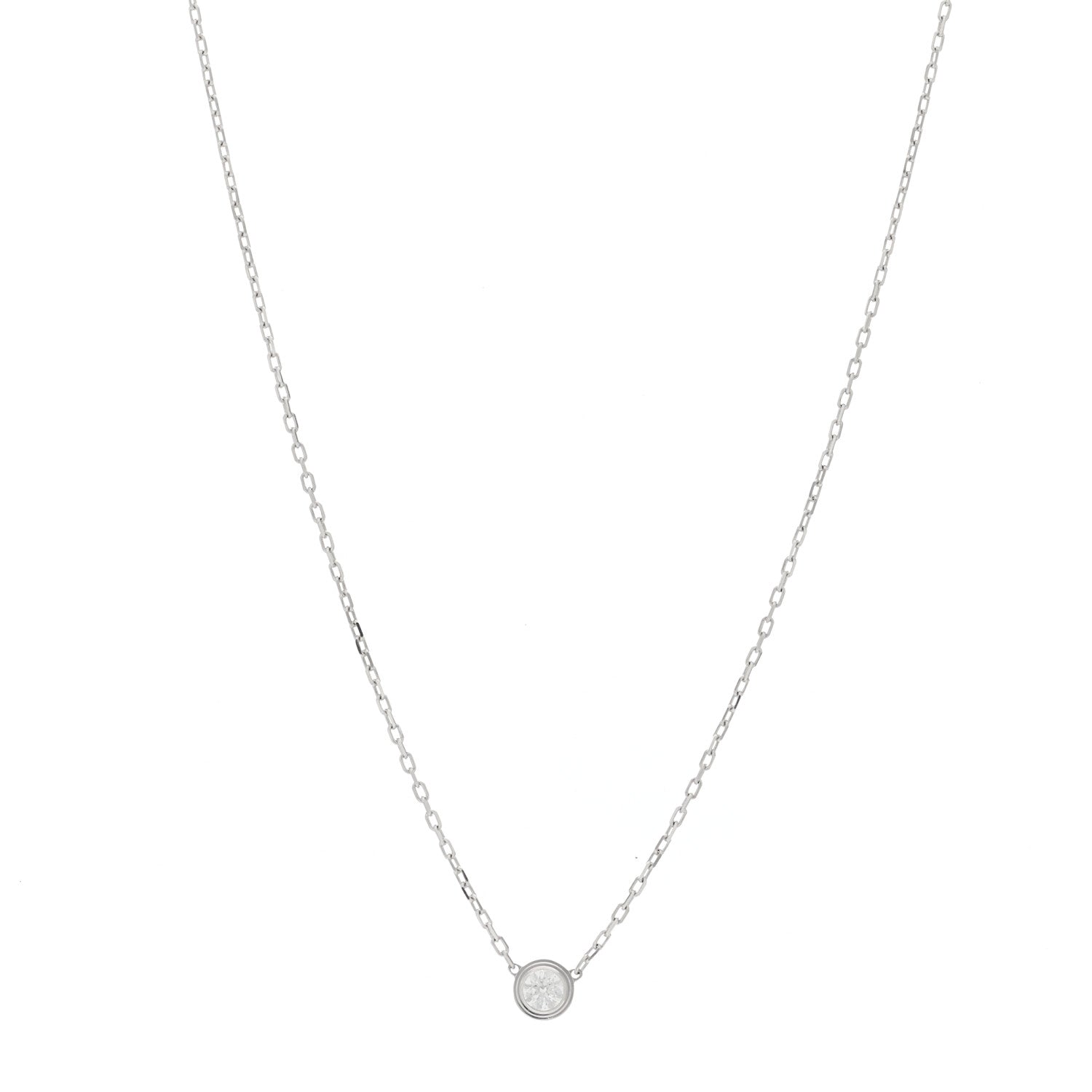 Cartier 18K White Gold Diamond LM D'Amour Pendant Necklace 1 of 5