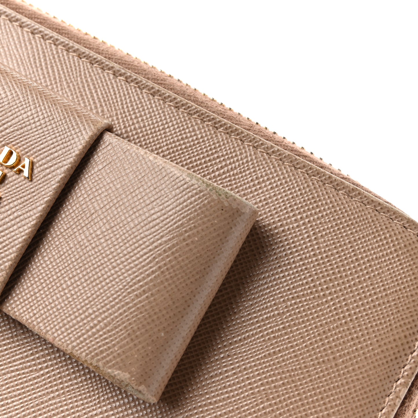 Saffiano Fiocco Bow Zip Around Wallet Cammeo