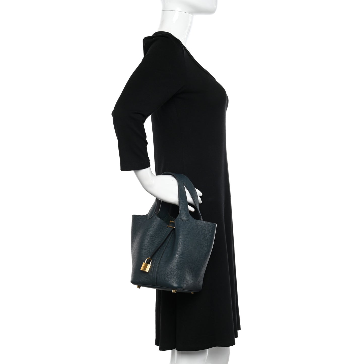 Taurillon Clemence Picotin Lock 18 PM Vert Cypress